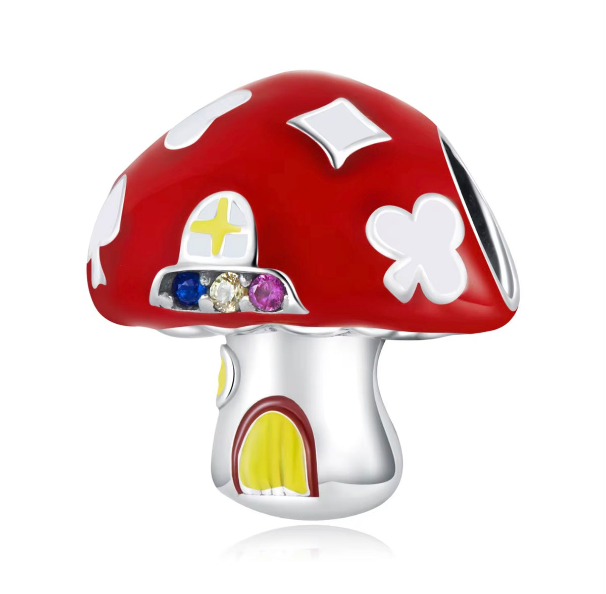 Lucky Mushroom Sterling Silver Bead Charm