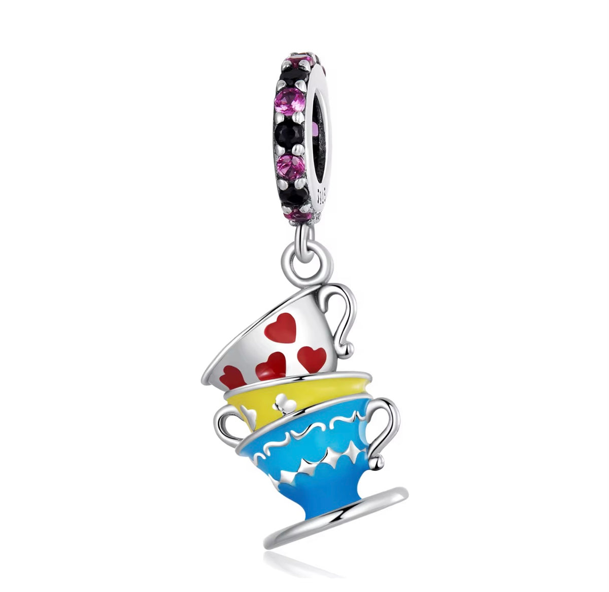 Wonderland Cups Sterling Silver Bead Charm