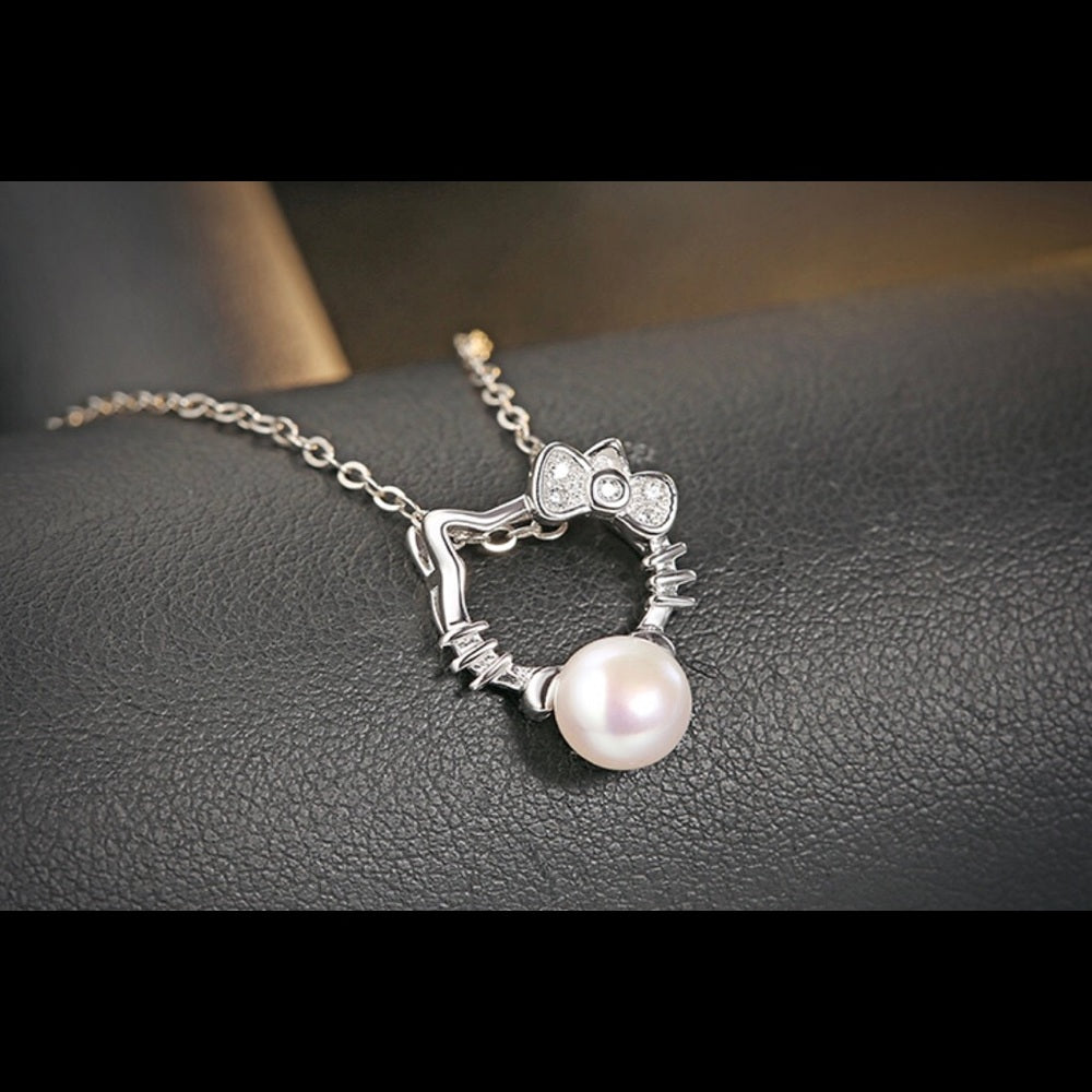 Sterling Silver Necklace PLATED Hello Kitty