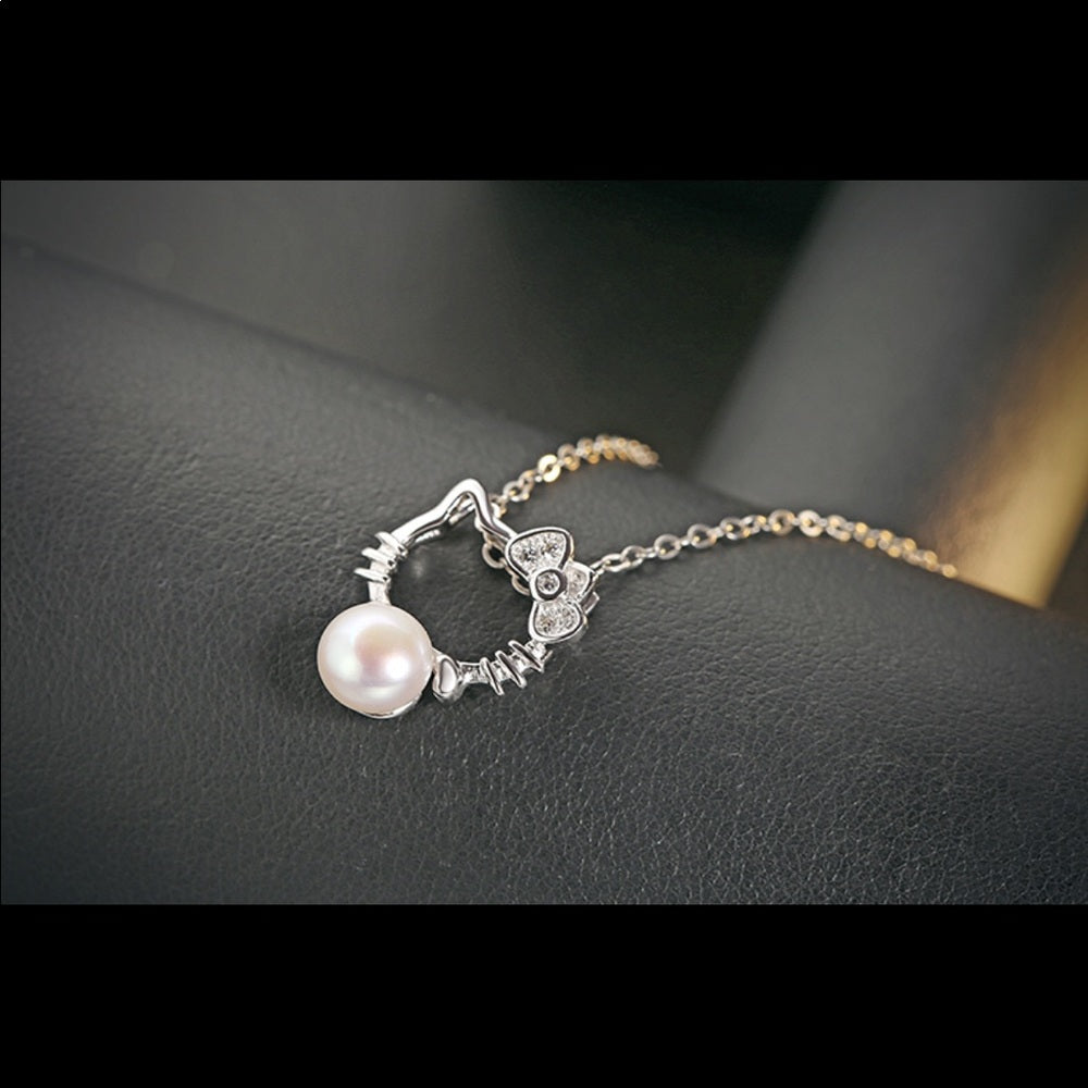 Sterling Silver Necklace PLATED Hello Kitty