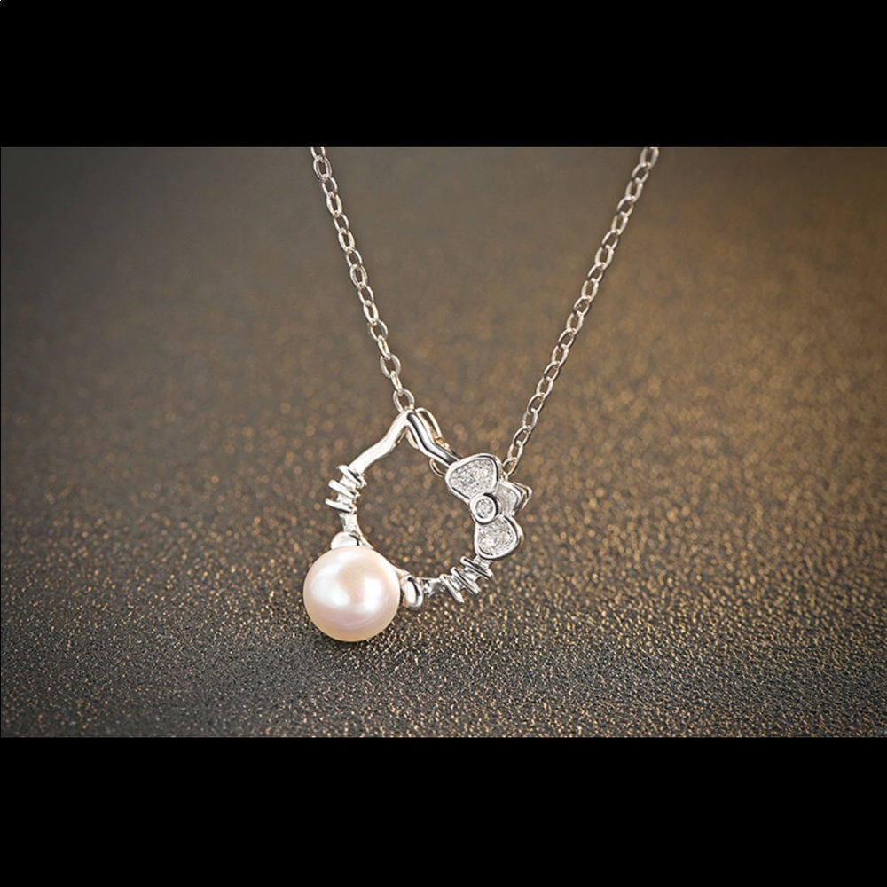 Sterling Silver Necklace PLATED Hello Kitty
