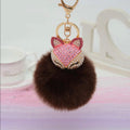 Chocolate Doll Purse Charm Keychain Faux Fur