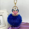 Royal Blue Doll Purse Charm Keychain Faux Fur New