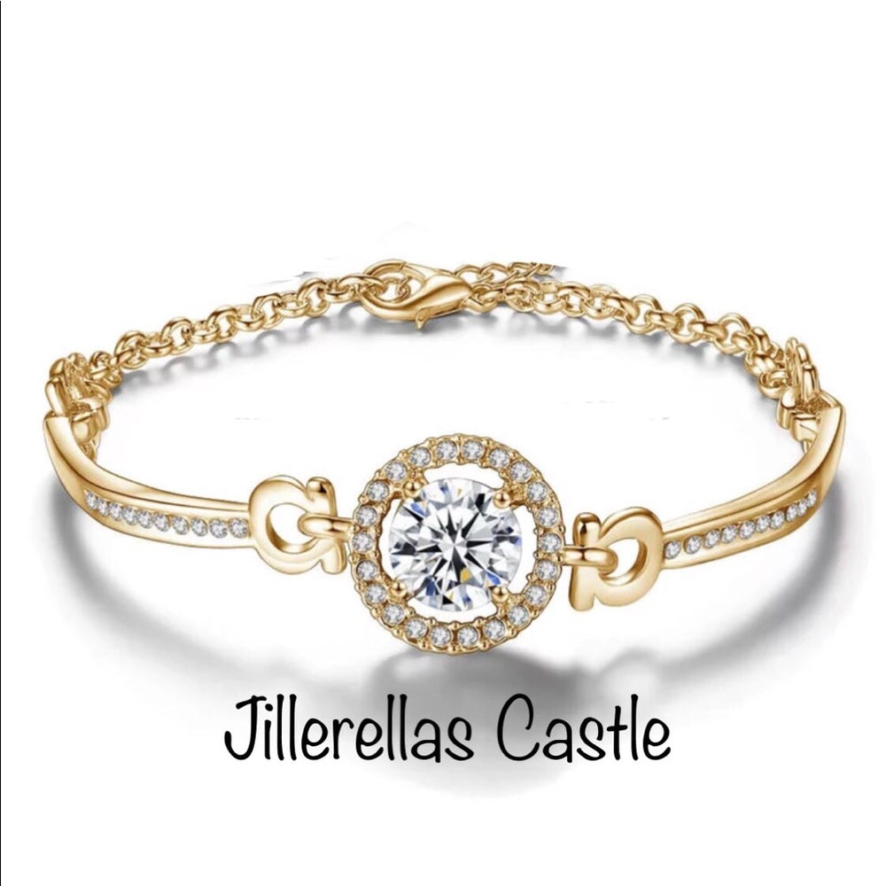 Tennis Bracelet Zirconia Gold Plated Adjustable