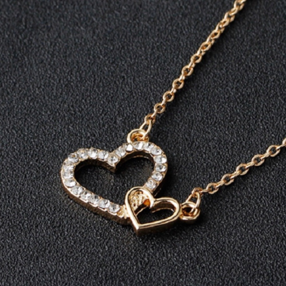 Gold Love Heart Necklace Gold Plated New