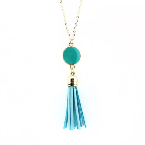 Aqua French Drop Necklace 36 Inch New With Tags