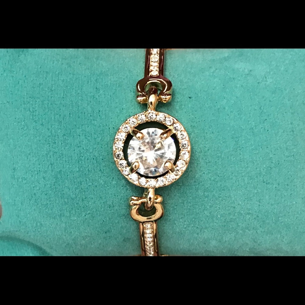 Tennis Bracelet Zirconia Gold Plated Adjustable