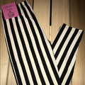 Leggings Black White Stripe One Size Buttery Soft