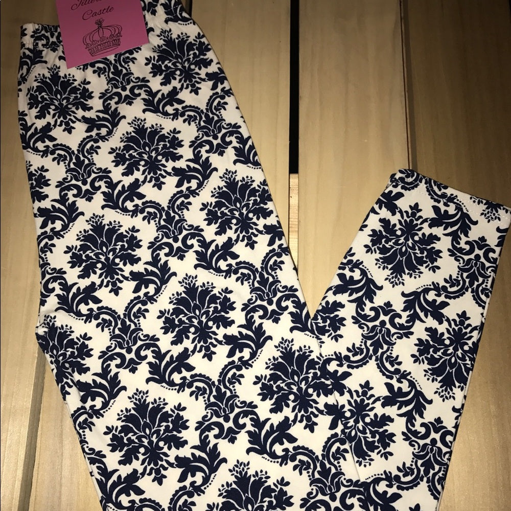 Leggings Crowns of Blue One Size Buttery Soft New