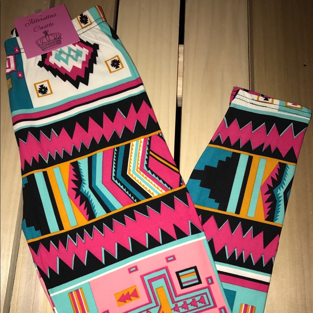 Leggings Pink Party One Size Buttery Soft