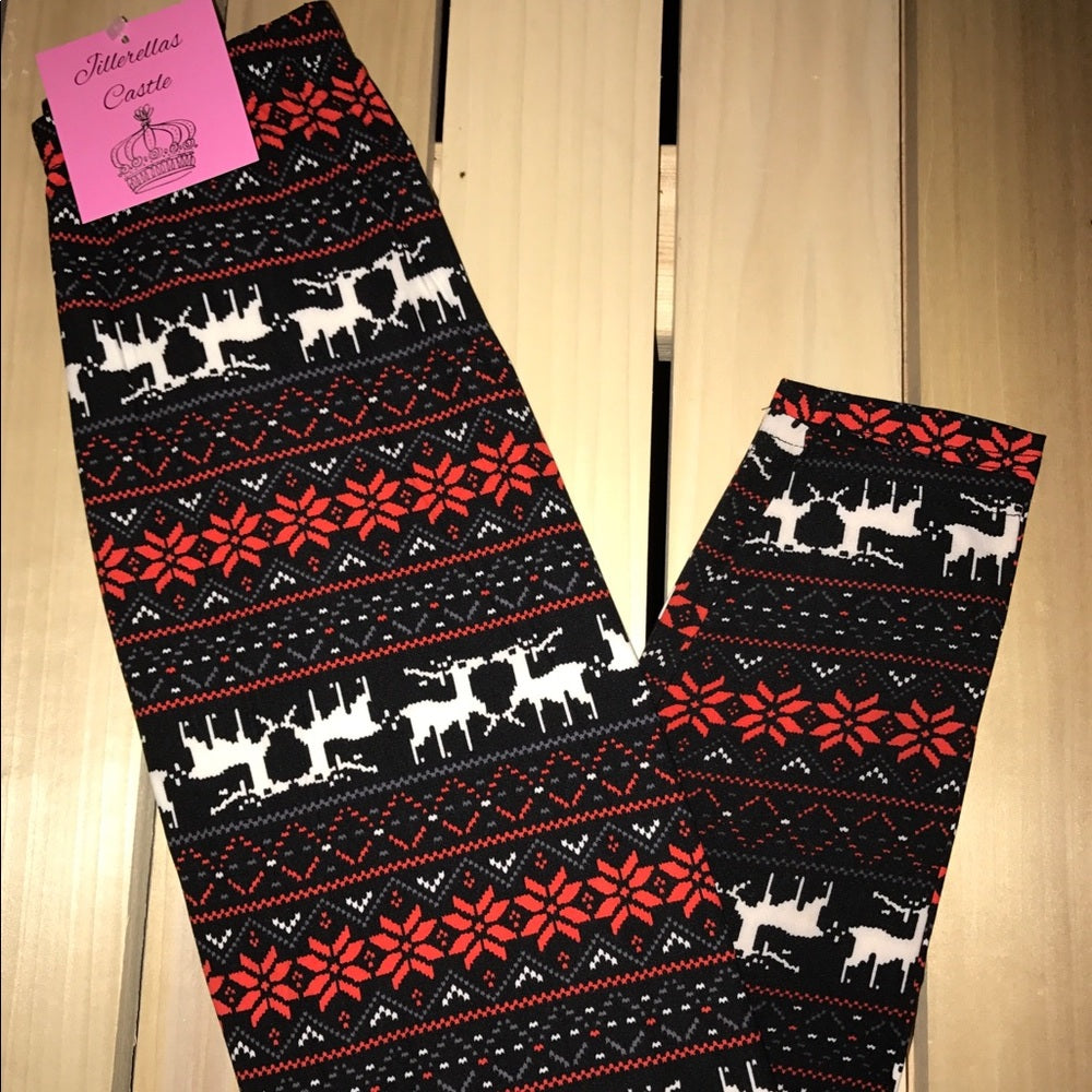 Leggings Holiday Fair Isles One Size Buttery Soft