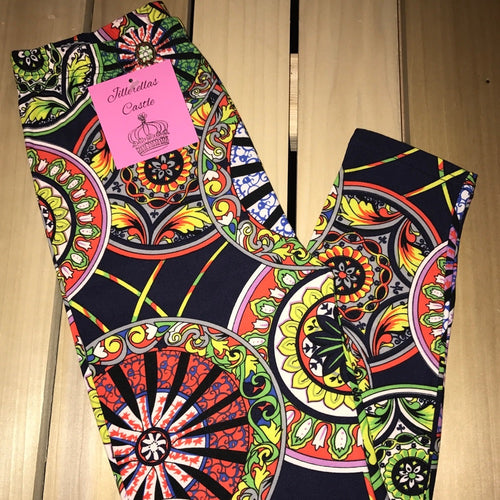 Leggings Bellagio Blue One Size Buttery Soft New