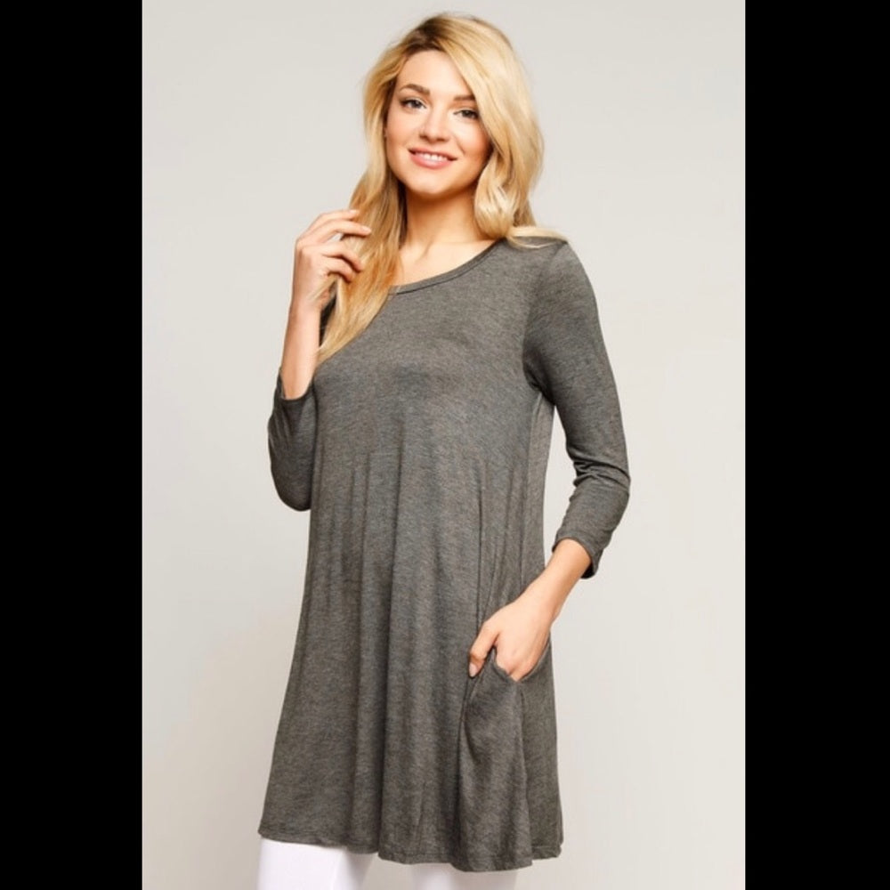 Grey Tunic Top New With Tags Buttery Soft