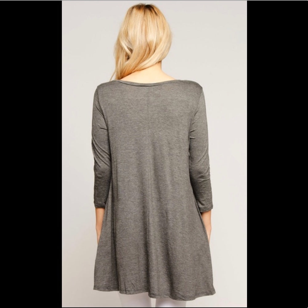 Grey Tunic Top New With Tags Buttery Soft