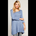 Chambray Blue Tunic Top Buttery Soft New