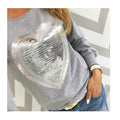 Grey Glitzy Glam Heart Top New With Tags