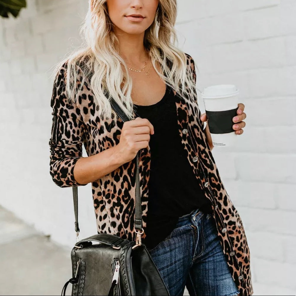 Trendy Animal Print Jacket New With Tags Beige