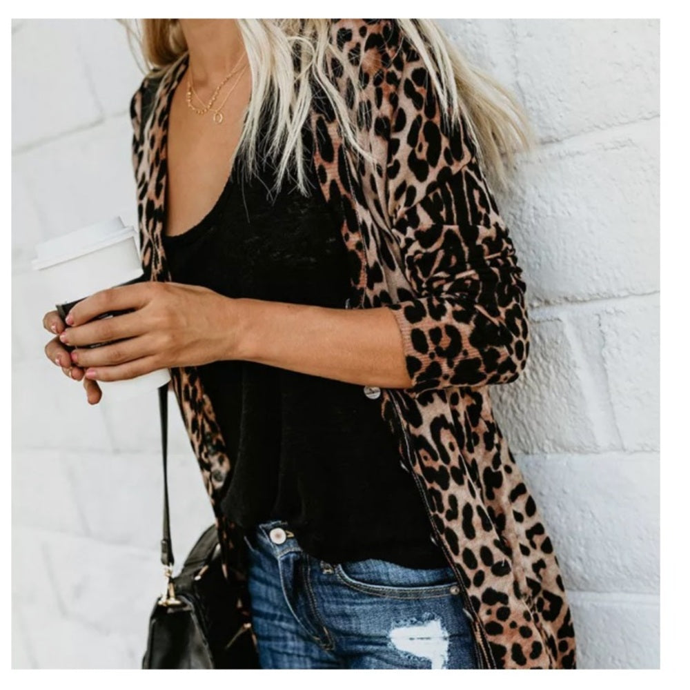 Trendy Animal Print Jacket New With Tags Beige