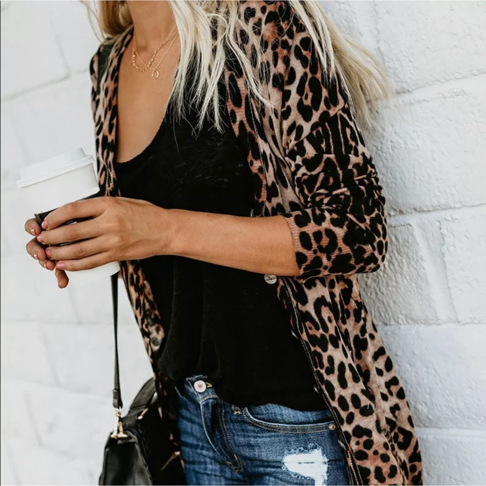 Trendy Animal Print Jacket New With Tags Beige