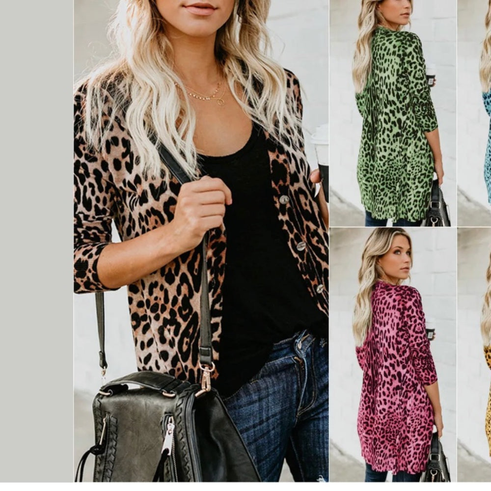 Pink Animal Print Jacket Cover Up Topper New