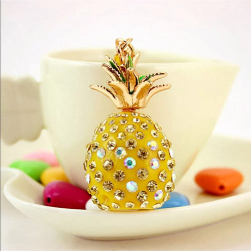 Gold Glitzy Pineapple PurseCharm KeyChain NWT New