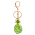 Green Glitzy Pineapple PurseCharm KeyChain NWT New