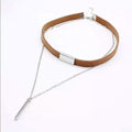 French Velvet Collar Double Necklace Coffee NWT
