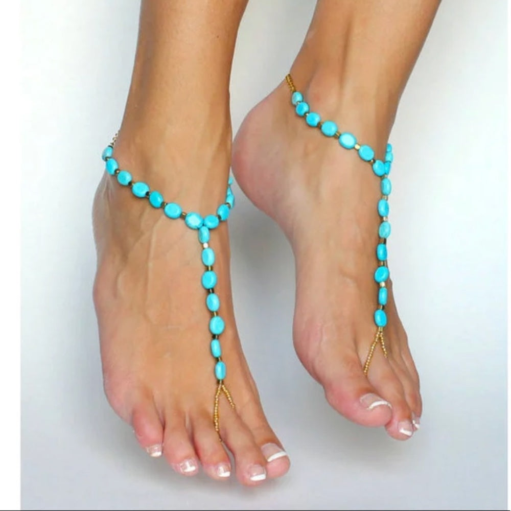 Barefoot Sandals Genuine Turquoise New In Package