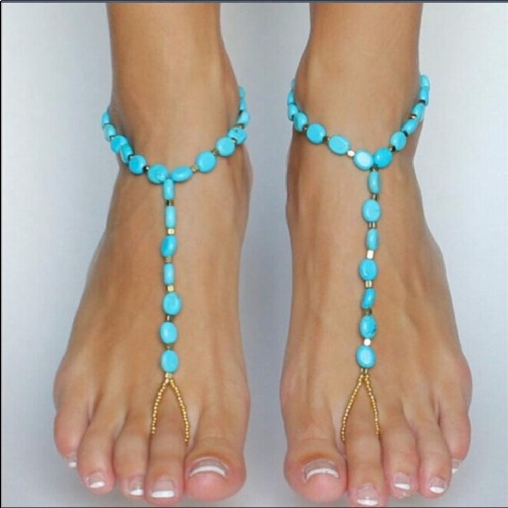 Barefoot Sandals Genuine Turquoise New In Package