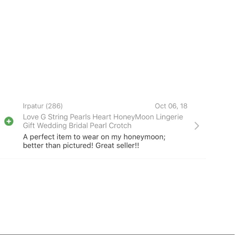 Heart Love G String Pearl Crotch Black NWT