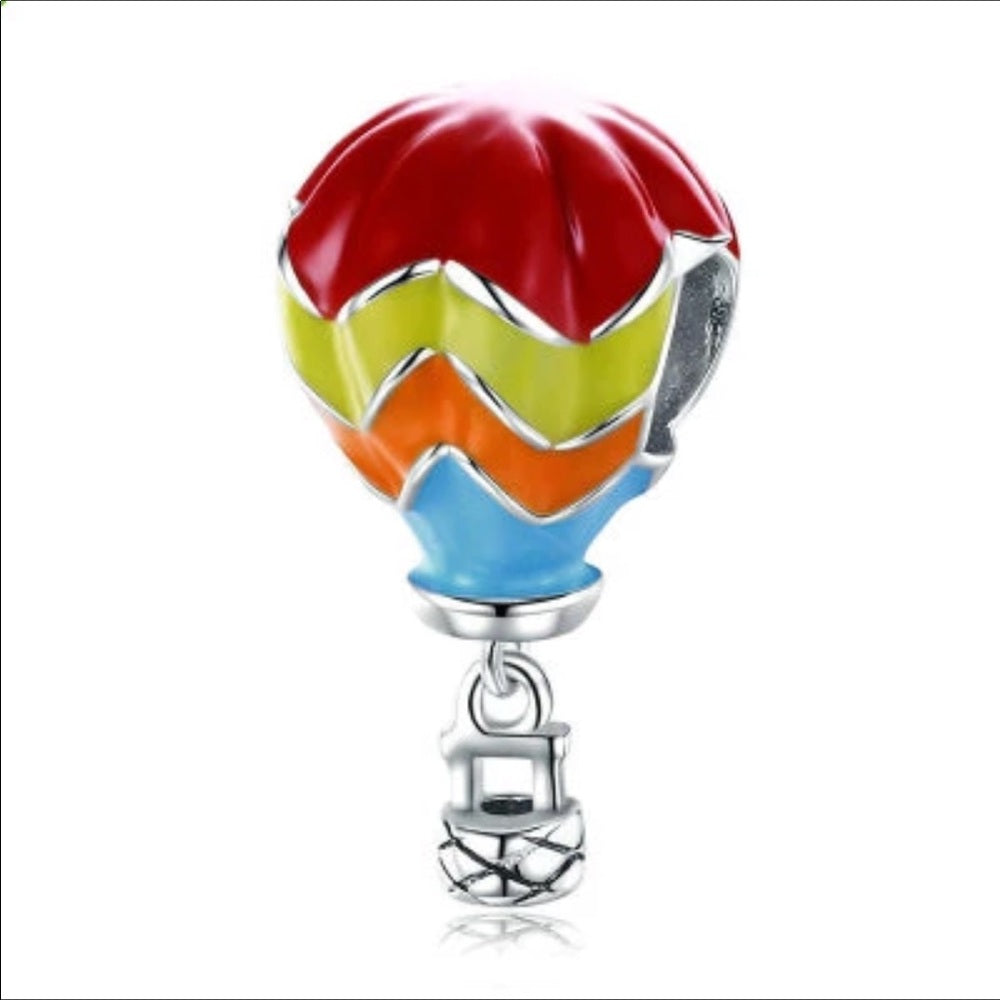 Sterling Silver Hot Air Balloon Bead Charm New