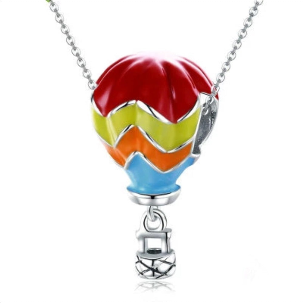 Sterling Silver Hot Air Balloon Bead Charm New