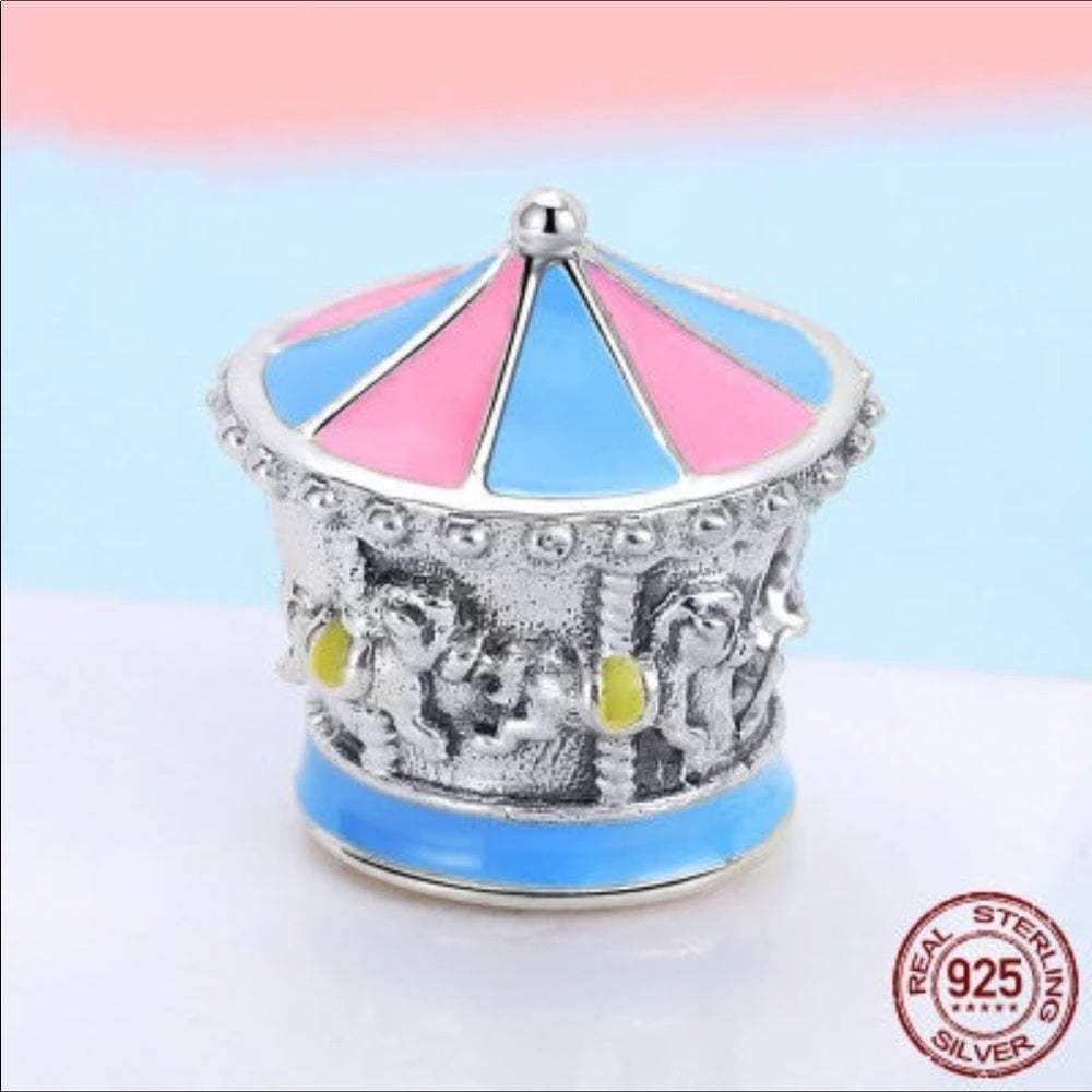 Sterling Silver Horse Carousel Bead Charm New