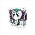 Sterling Silver Swarovski Elephant Bead Charm New