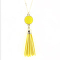 French Drop Necklace Yellow With Gold Chain New