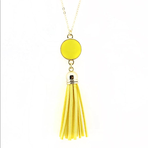 French Drop Necklace Yellow With Gold Chain New