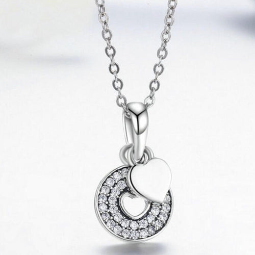 Double Heart Love Sterling Silver Necklace New