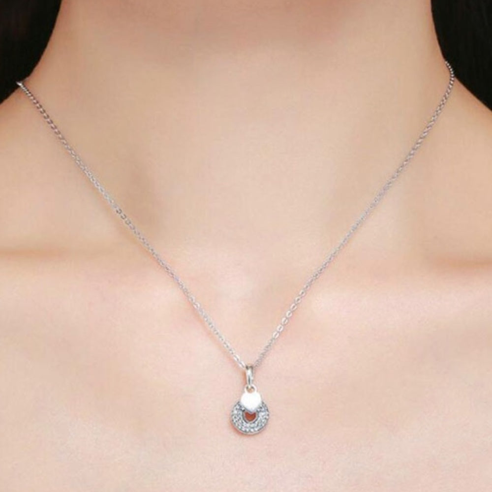 Double Heart Love Sterling Silver Necklace New