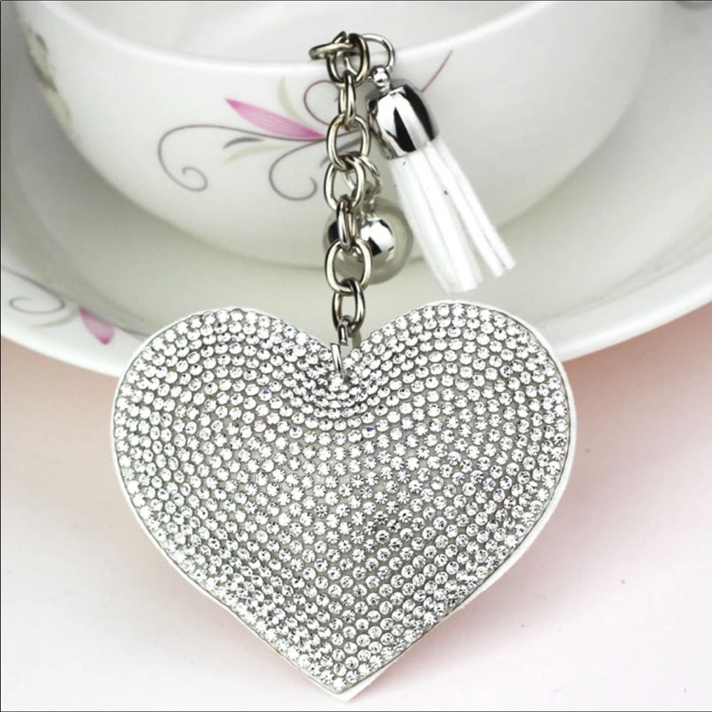 Silver Heart Purse Charm Keychain New With Tags