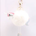 Fur Unicorn Purse Charm Keychain White New