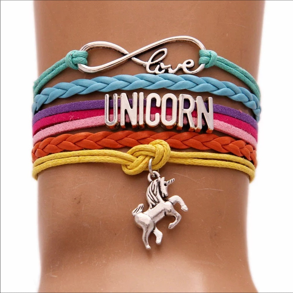Unicorn Infinity Charm Bracelet New With Tags