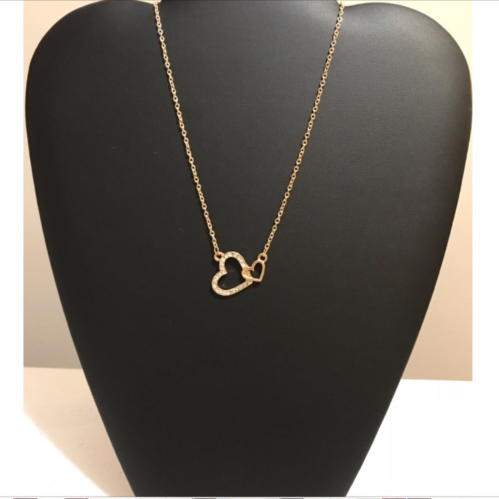 Gold Love Heart Necklace Gold Plated New