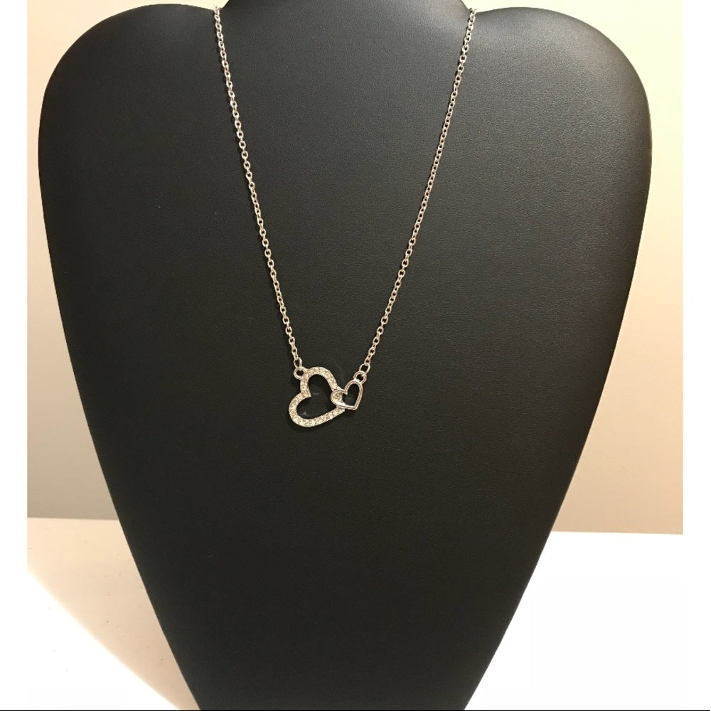 Heart Love Necklace Sterling Silver Plated New