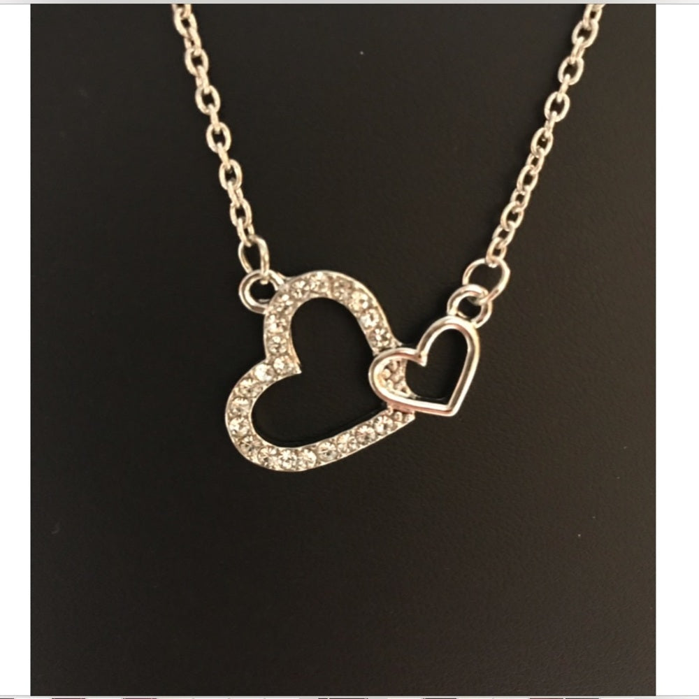 Heart Love Necklace Sterling Silver Plated New