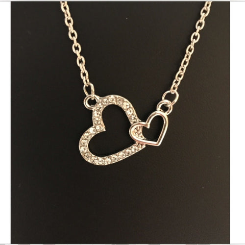 Heart Love Necklace Sterling Silver Plated New