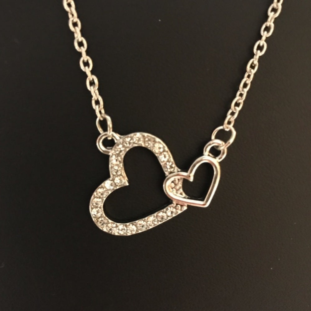 Heart Love Necklace Sterling Silver Plated New