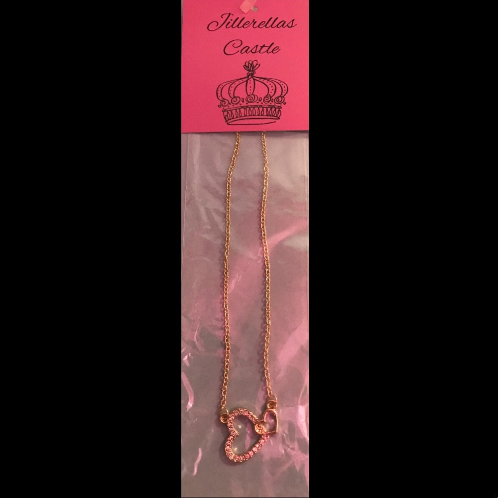 Gold Love Heart Necklace Gold Plated New