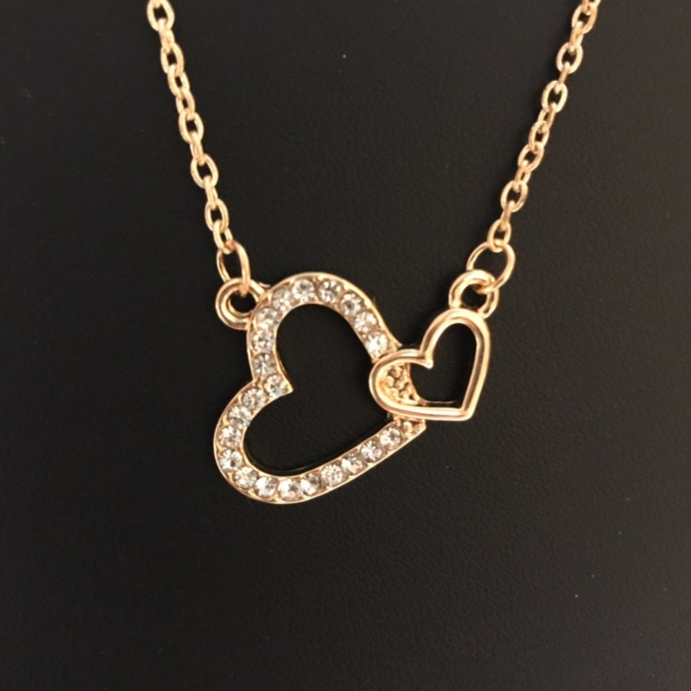 Gold Love Heart Necklace Gold Plated New