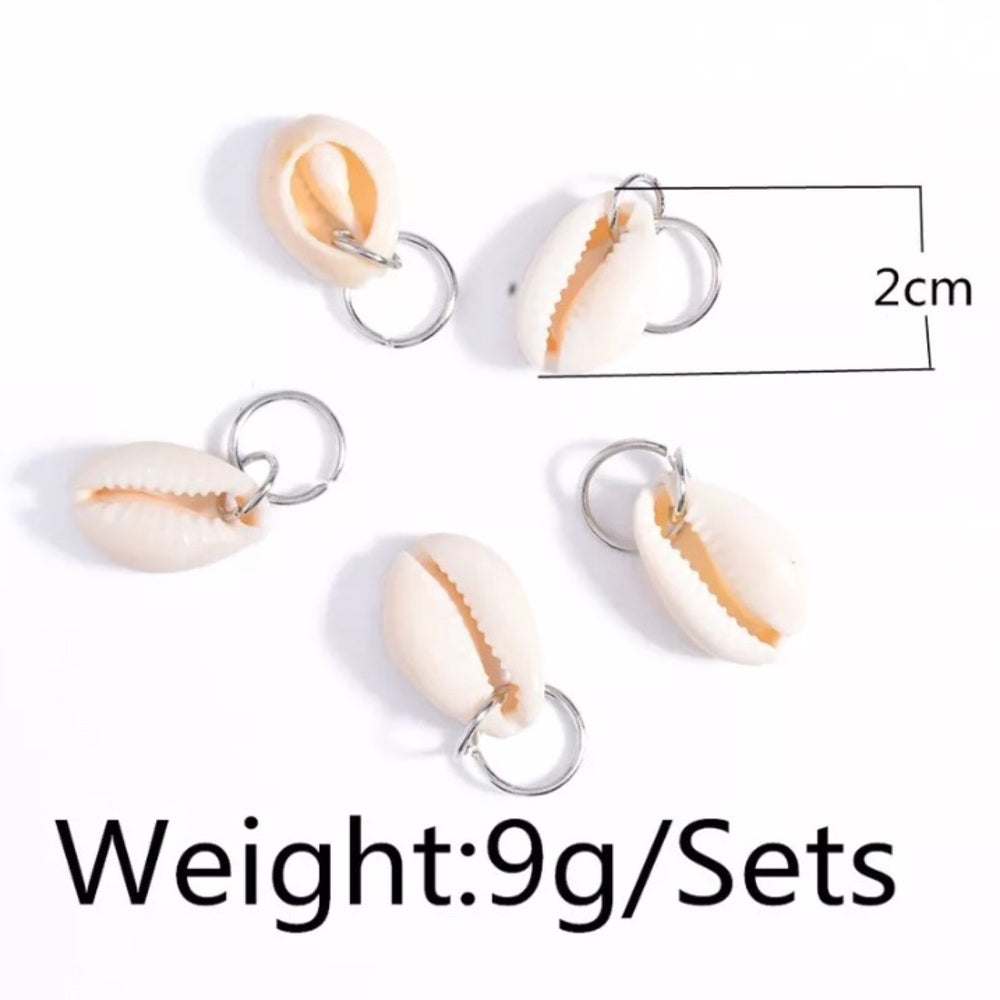 Silver Shell Hair Charms Set Of 10 New In Package
