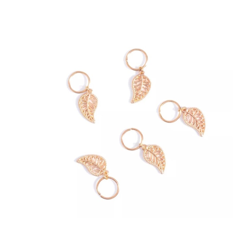 Gold Leaf Hair Charms Set Of 10 New In Package